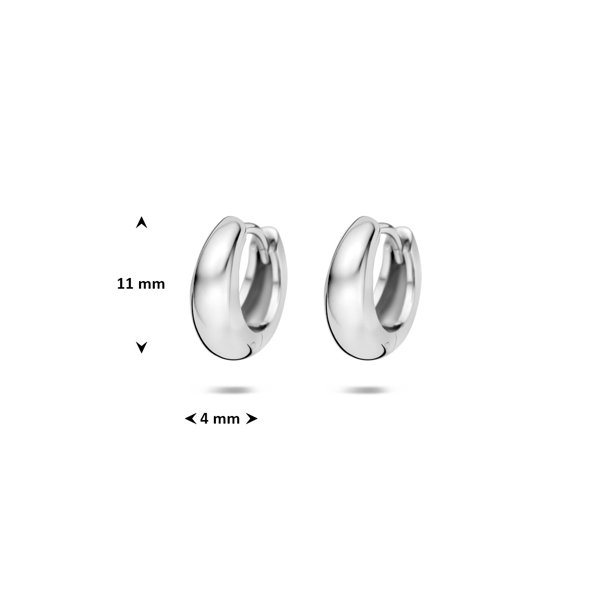 Klapoorringen buis zilver gerhodineerd 4 mm