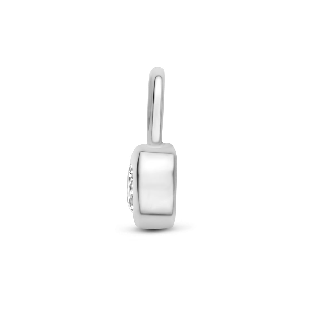 Oorringhanger zirkonia 8 mm per stuk zilver gerhodineerd