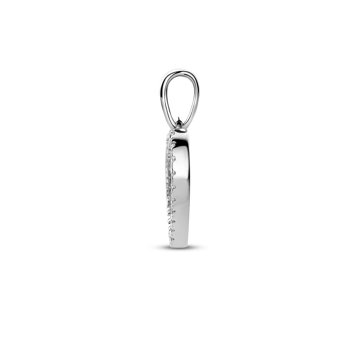 Hanger hart zirkonia zilver gerhodineerd