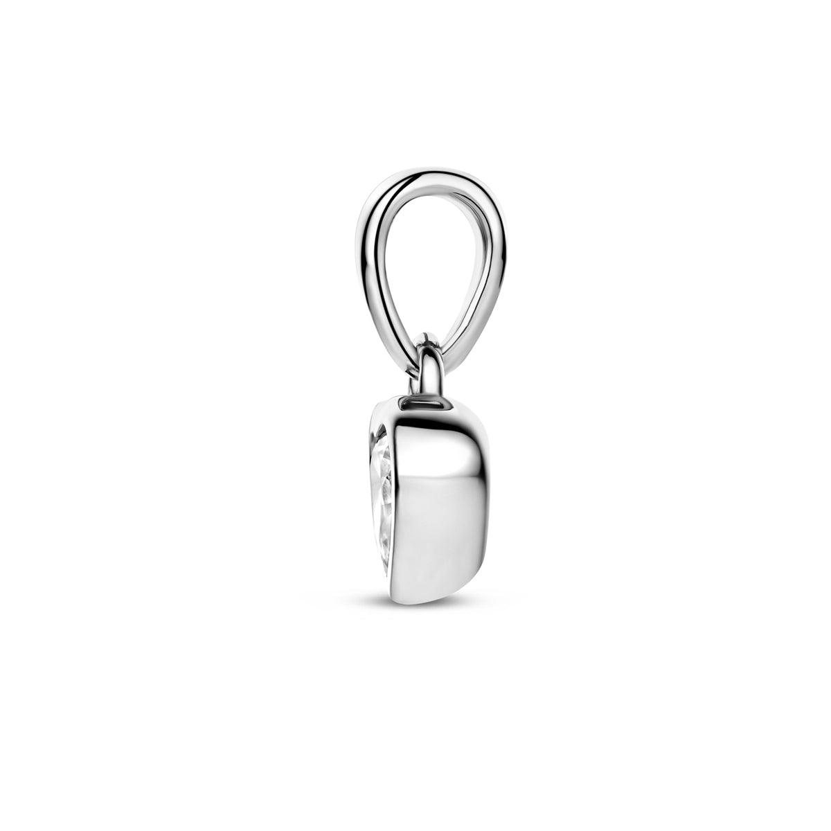 Hanger hartje zirkonia zilver gerhodineerd 6,5 mm