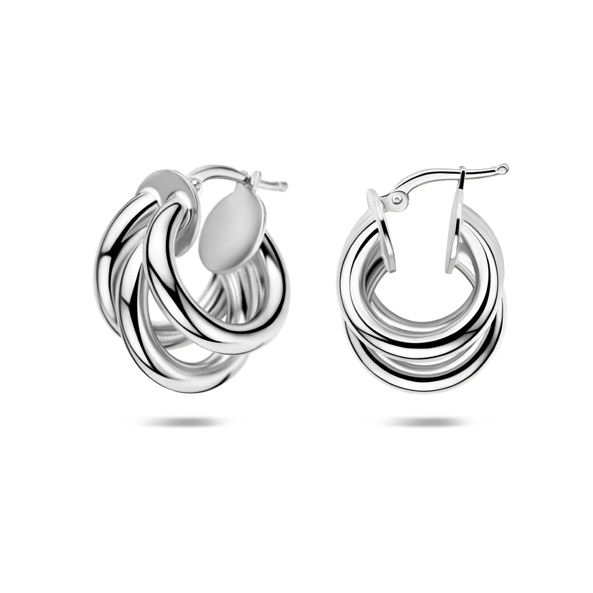 Oorringen zilver gerhodineerd 21,5 mm