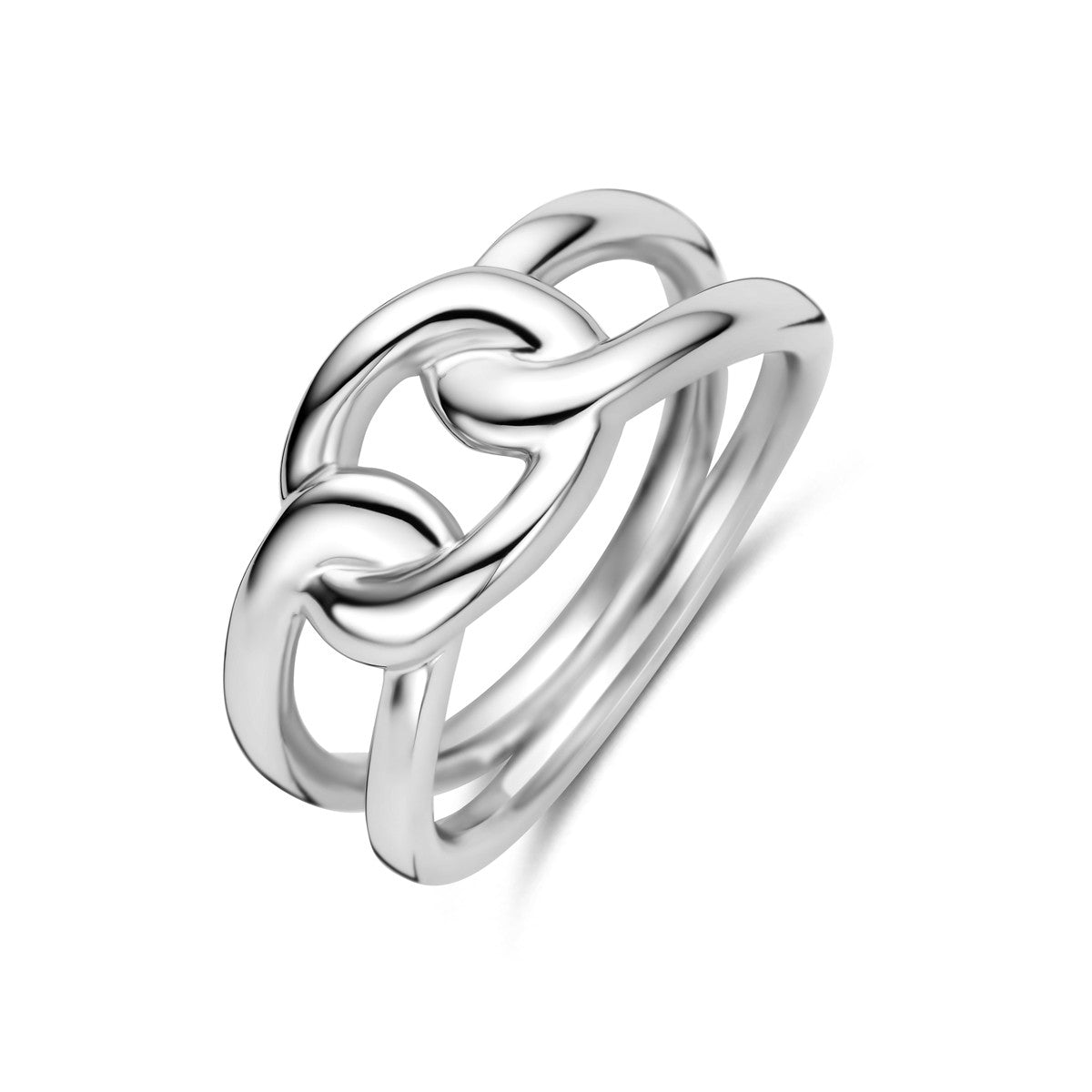 Ring schakel zilver gerhodineerd 9 mm