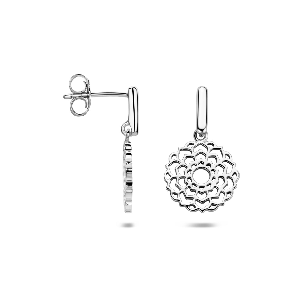 Oorhangers zilver gerhodineerd 21 mm