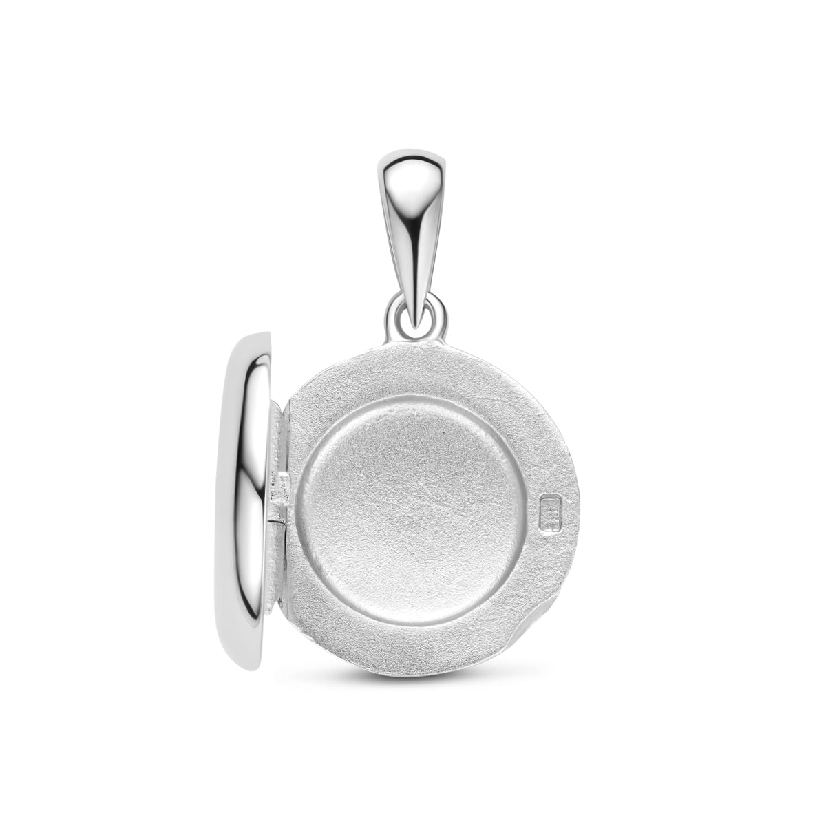 Hanger medaillon zilver gerhodineerd 12,5 mm