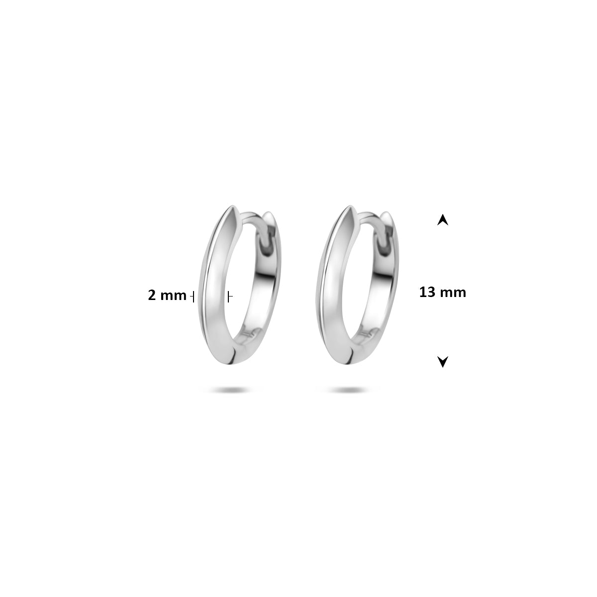 Klapoorringen zilver gerhodineerd 13 mm