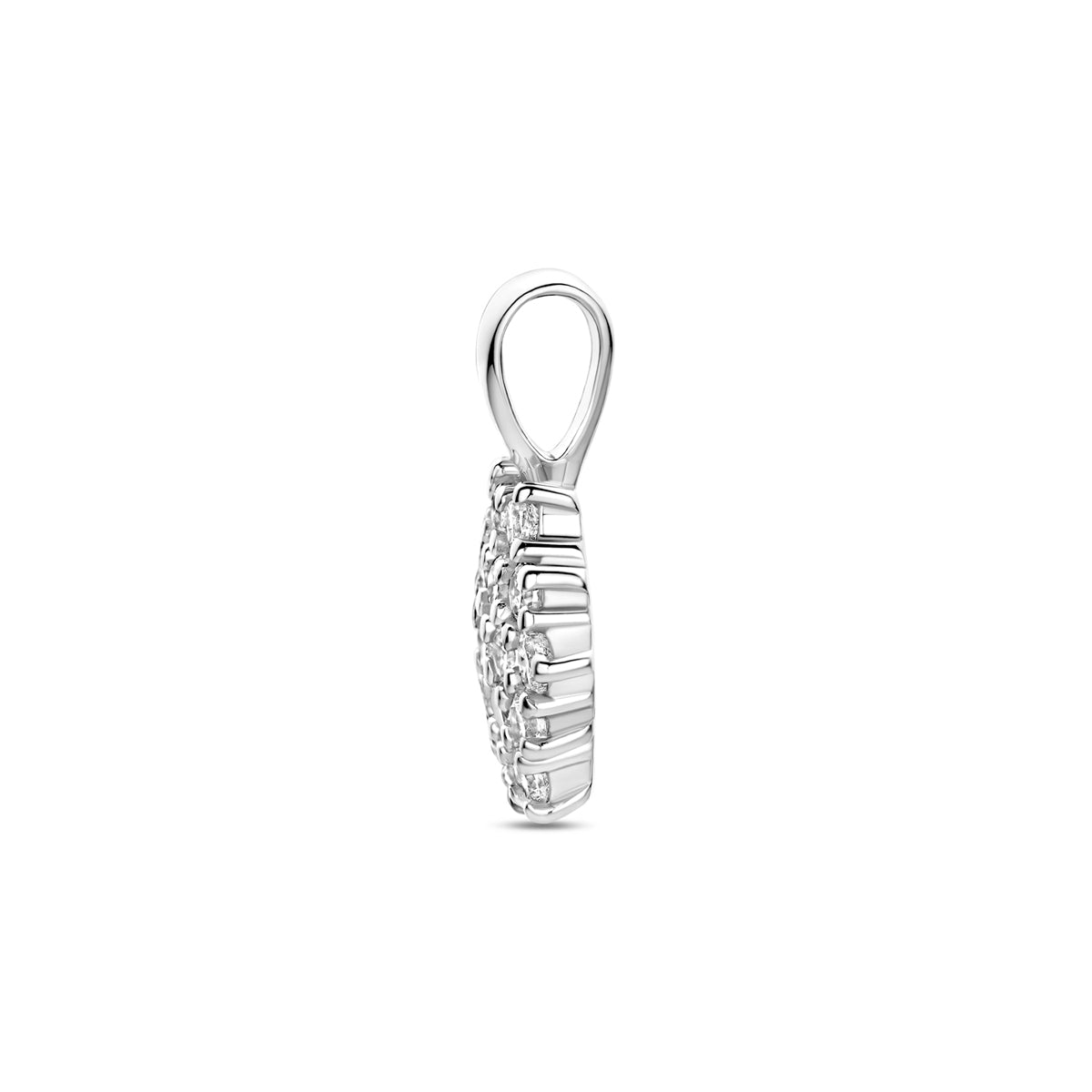 Hanger zirkonia zilver gerhodineerd 10,5 mm wit