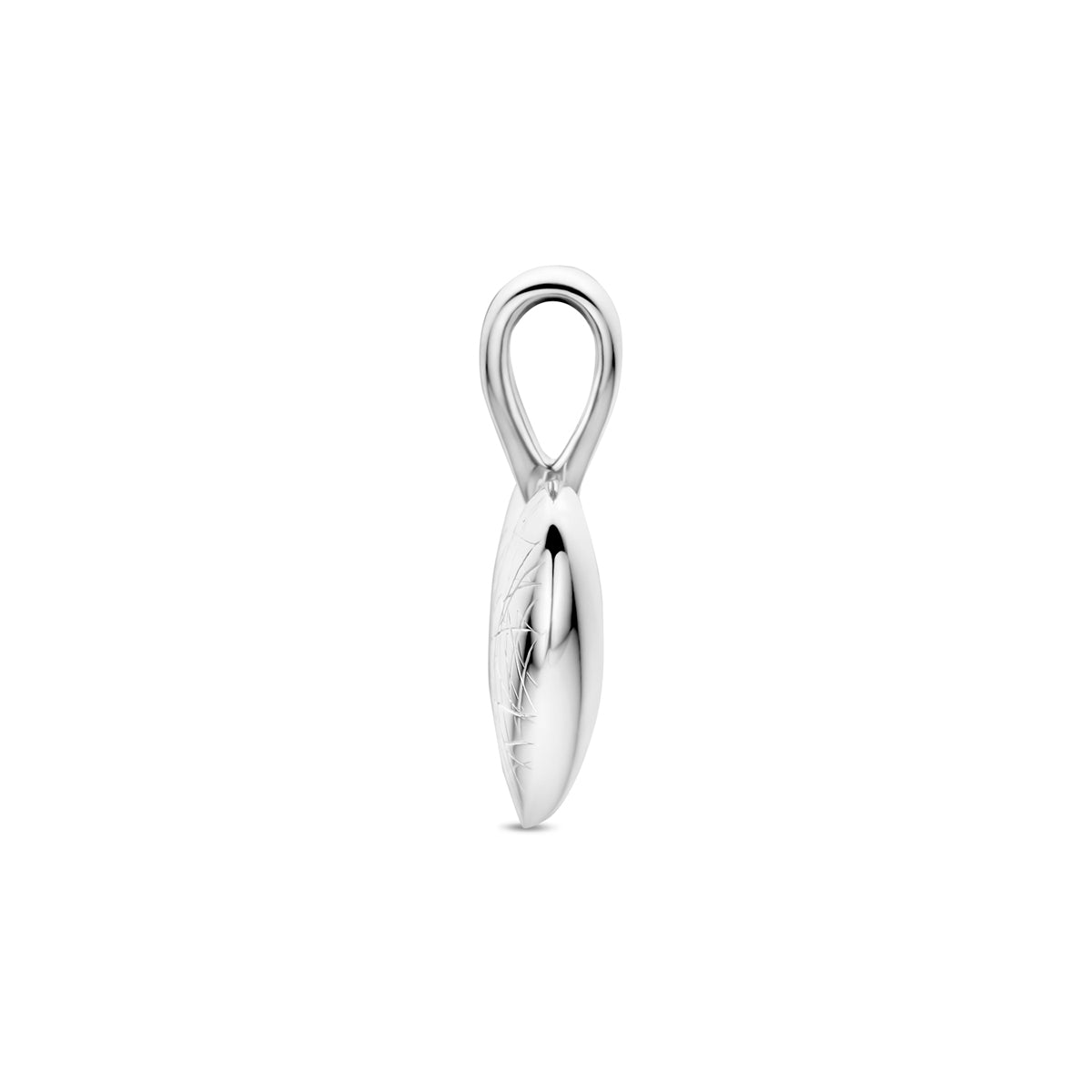Hanger hart gescratcht zilver gerhodineerd 11 mm