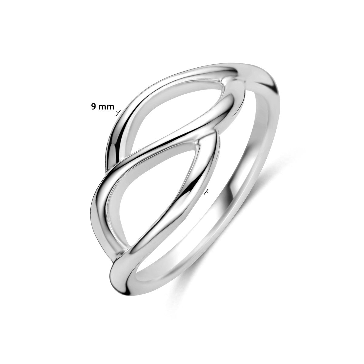 Ring zilver gerhodineerd 9 mm