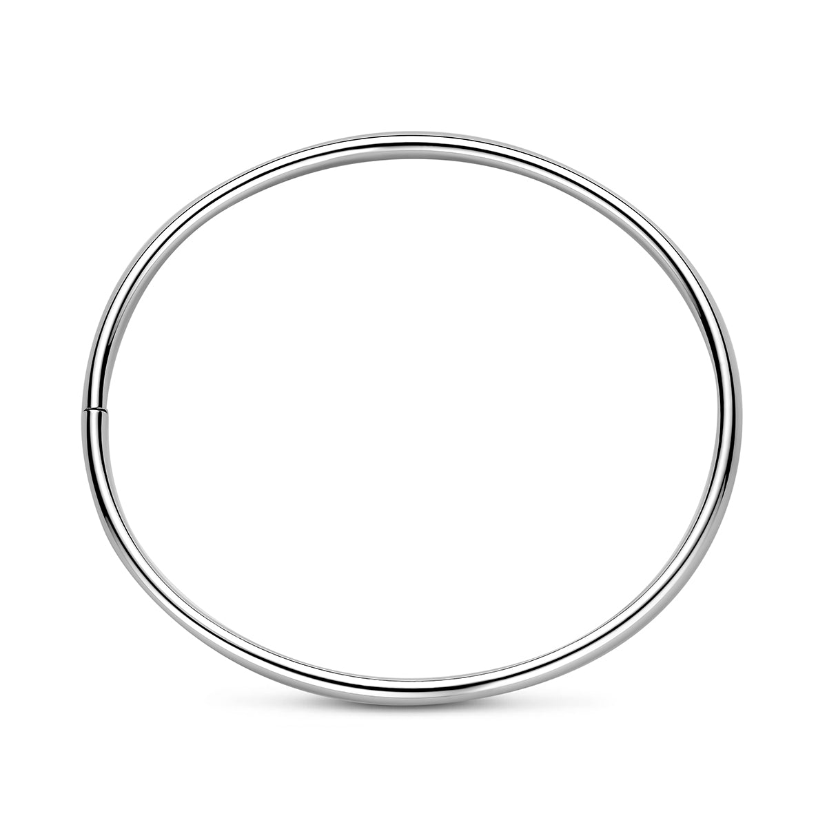 Bangle dop 4 mm ovale buis zilver gerhodineerd 60 mm