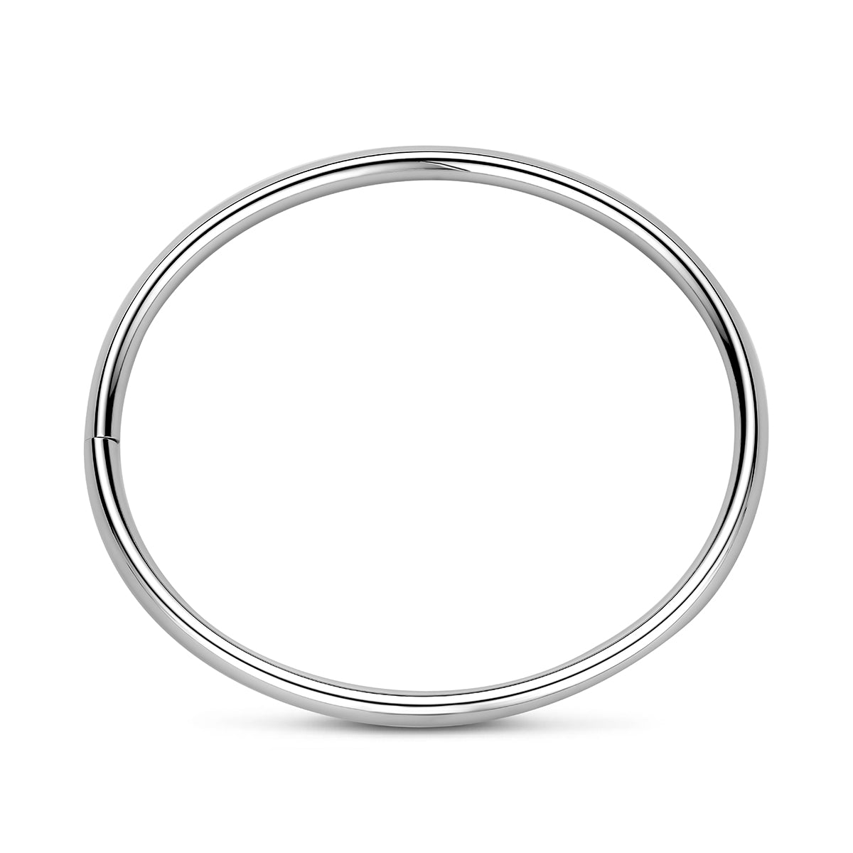 Bangle dop 6 mm ovale buis zilver gerhodineerd 60 mm