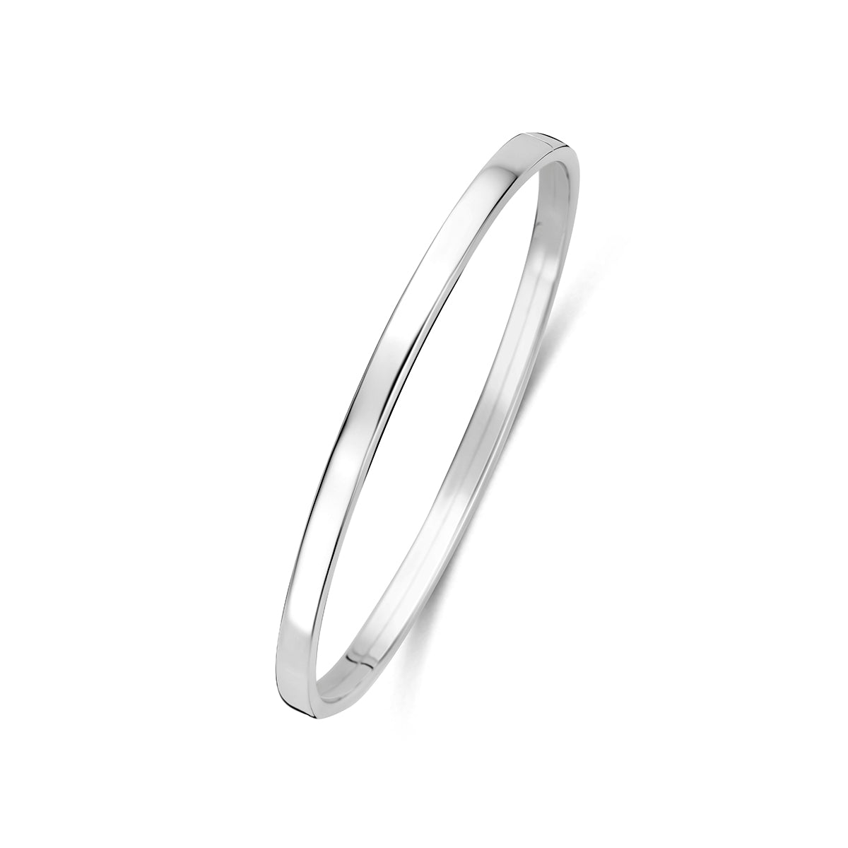 Bangle dop 4 mm vlakke buis zilver gerhodineerd 60 mm