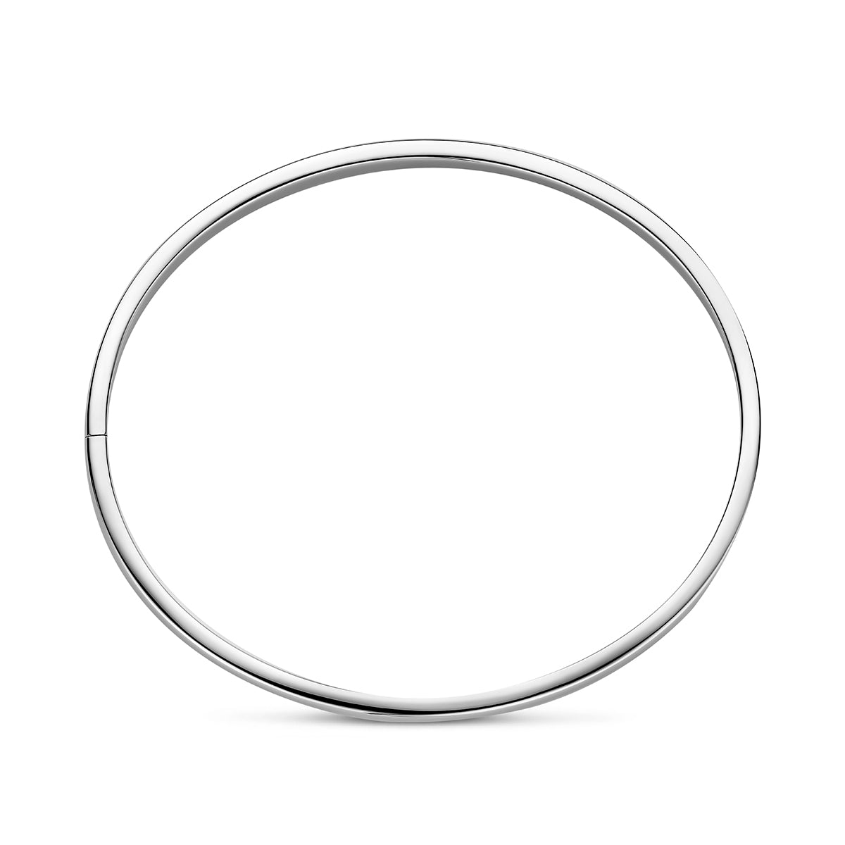 Bangle dop 4 mm vlakke buis zilver gerhodineerd 60 mm