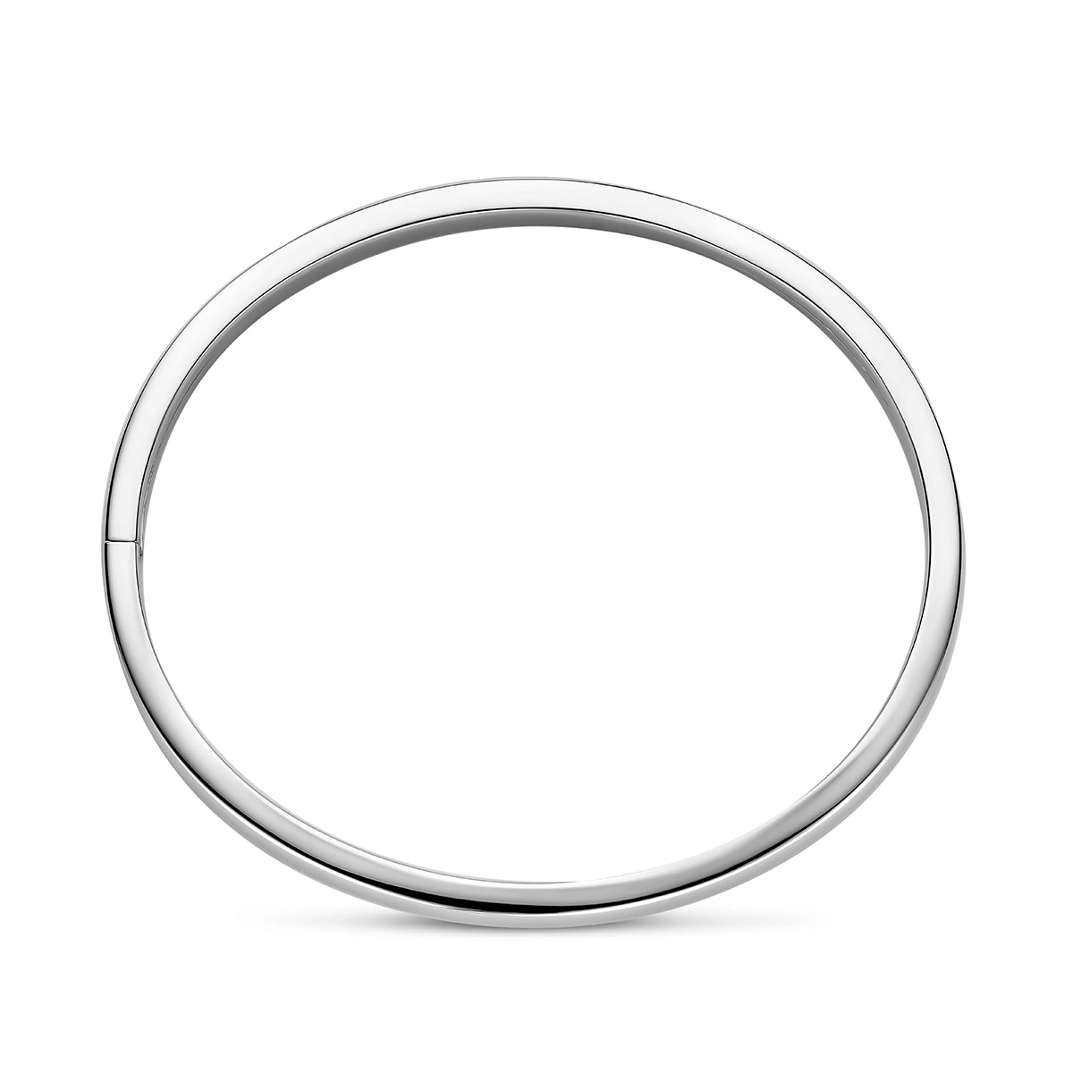 Bangle dop 5 mm vlakke buis zilver gerhodineerd 60 mm