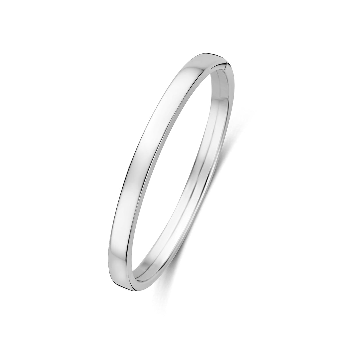 Bangle dop 6 mm vlakke buis zilver gerhodineerd 60 mm