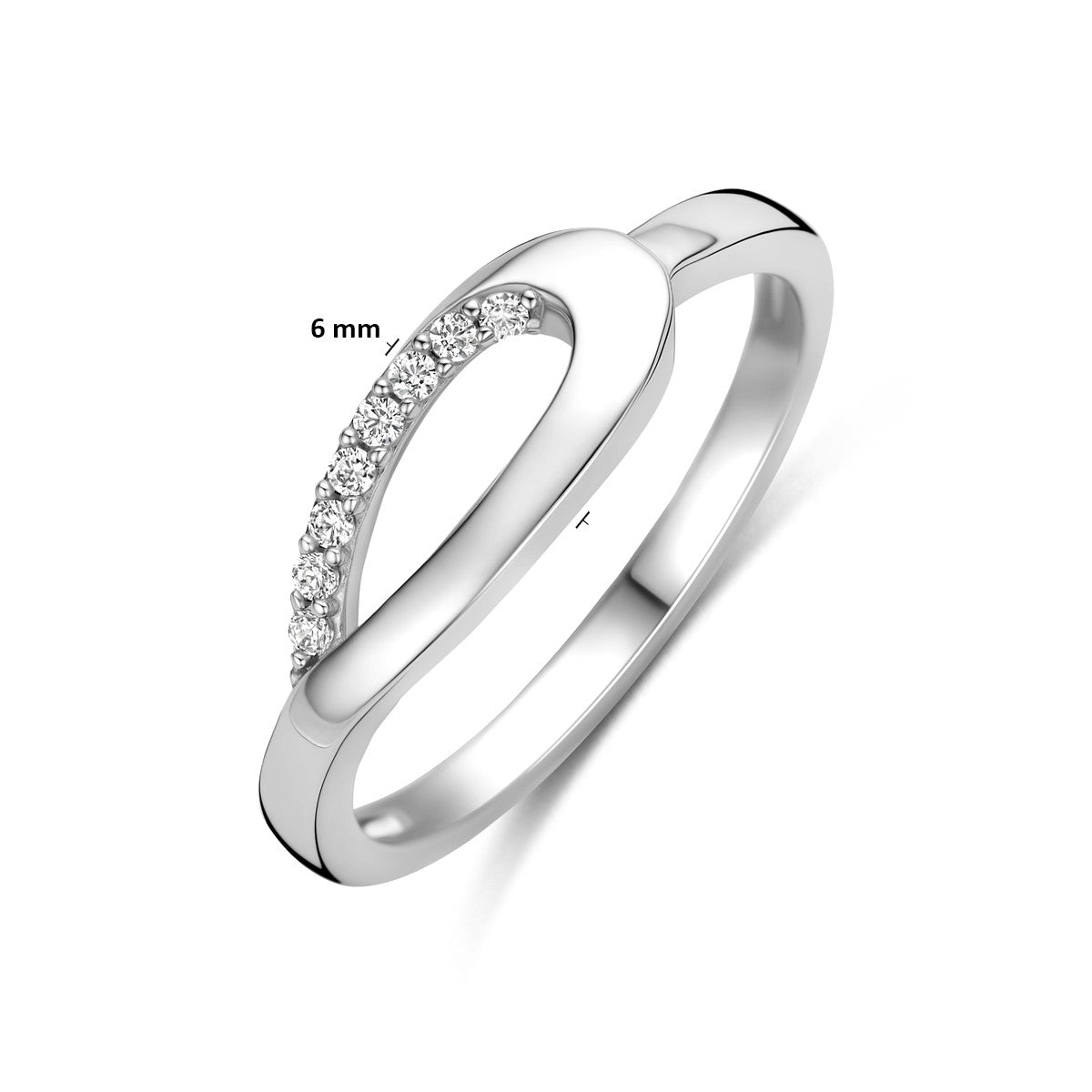 Ring zirkonia zilver gerhodineerd 1343053