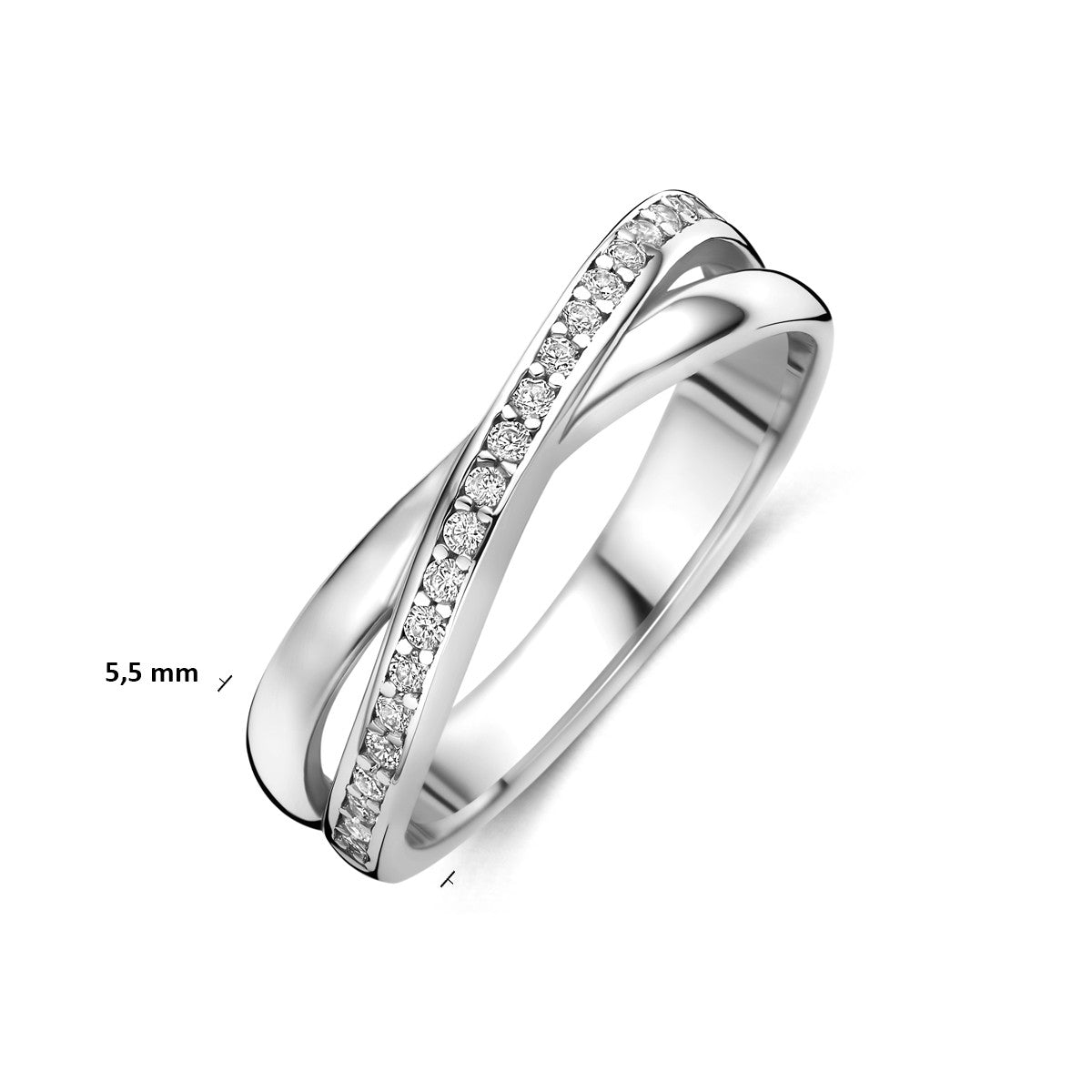 Ring zirkonia zilver gerhodineerd 1343319