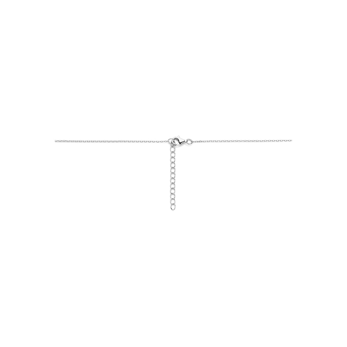 Collier zirkonia zilver gerhodineerd 41 + 4 cm