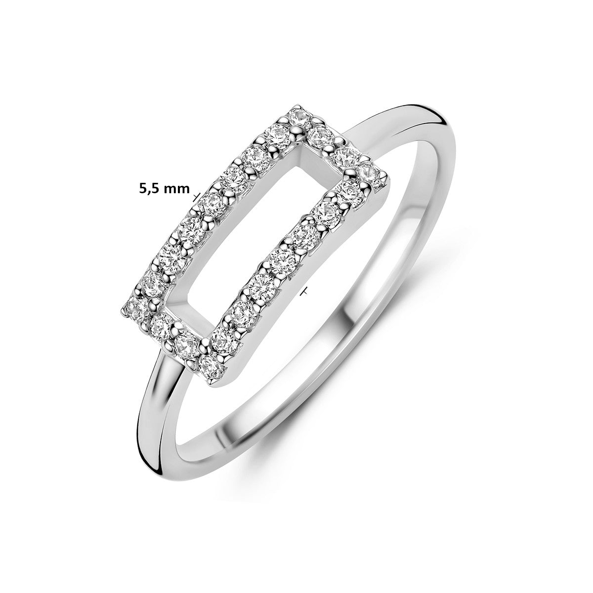 Ring zirkonia zilver gerhodineerd 1343325