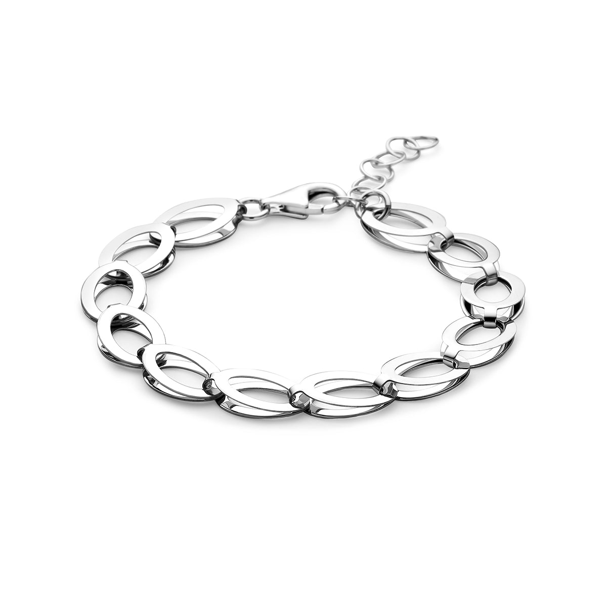 Armband 9,2 mm zilver gerhodineerd 17 + 3 cm