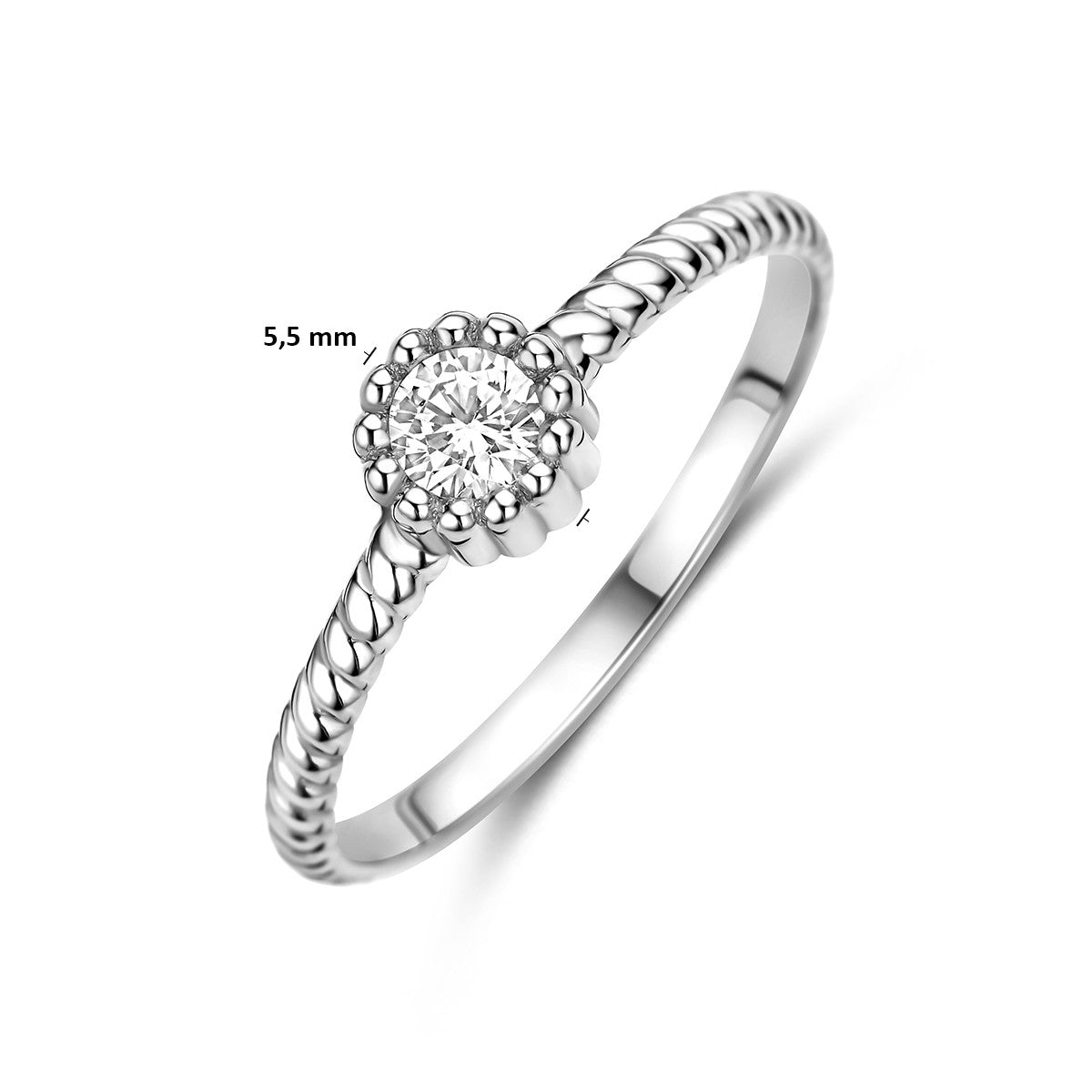 Ring zirkonia zilver gerhodineerd 1343364