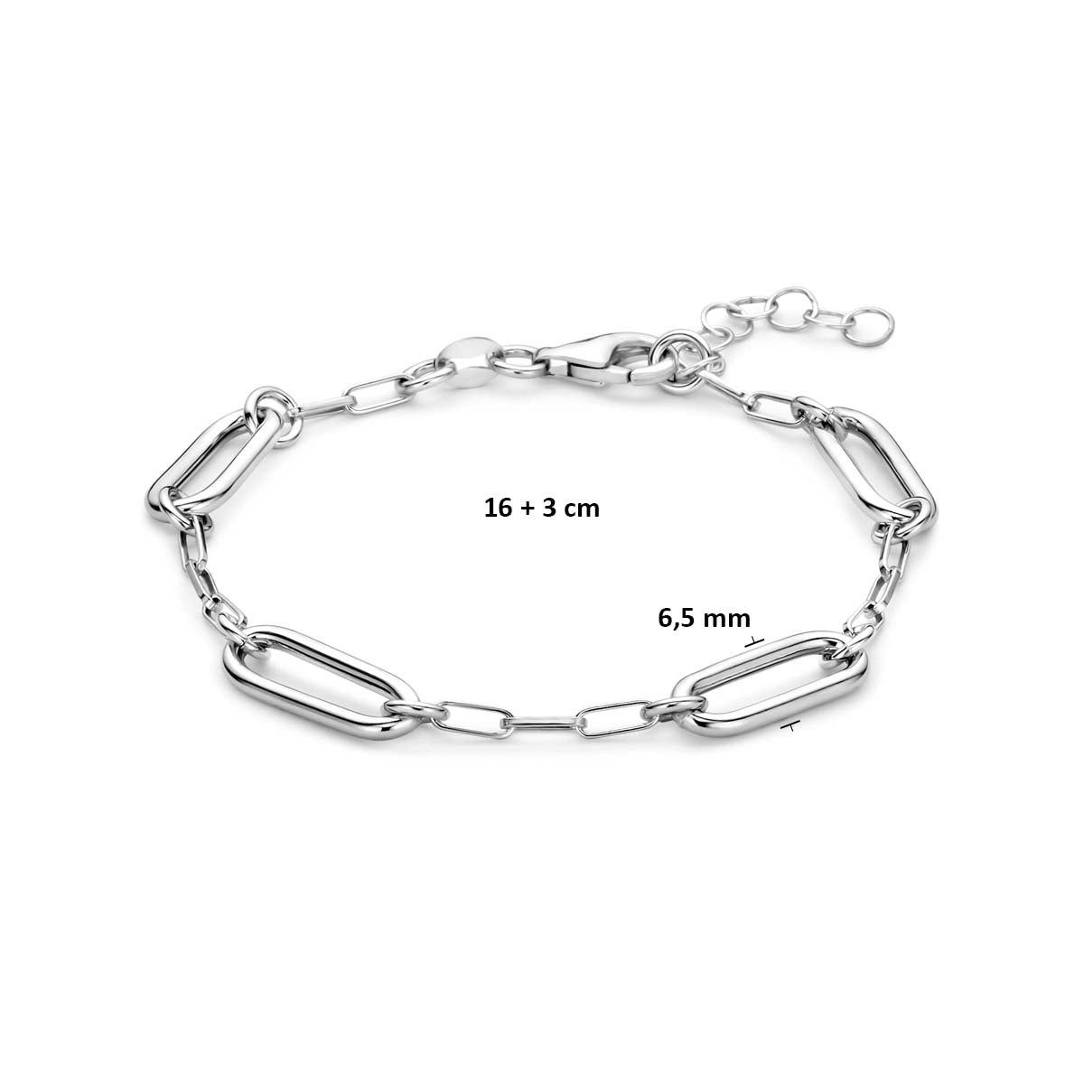 Armband zilver gerhodineerd 16 + 3 cm