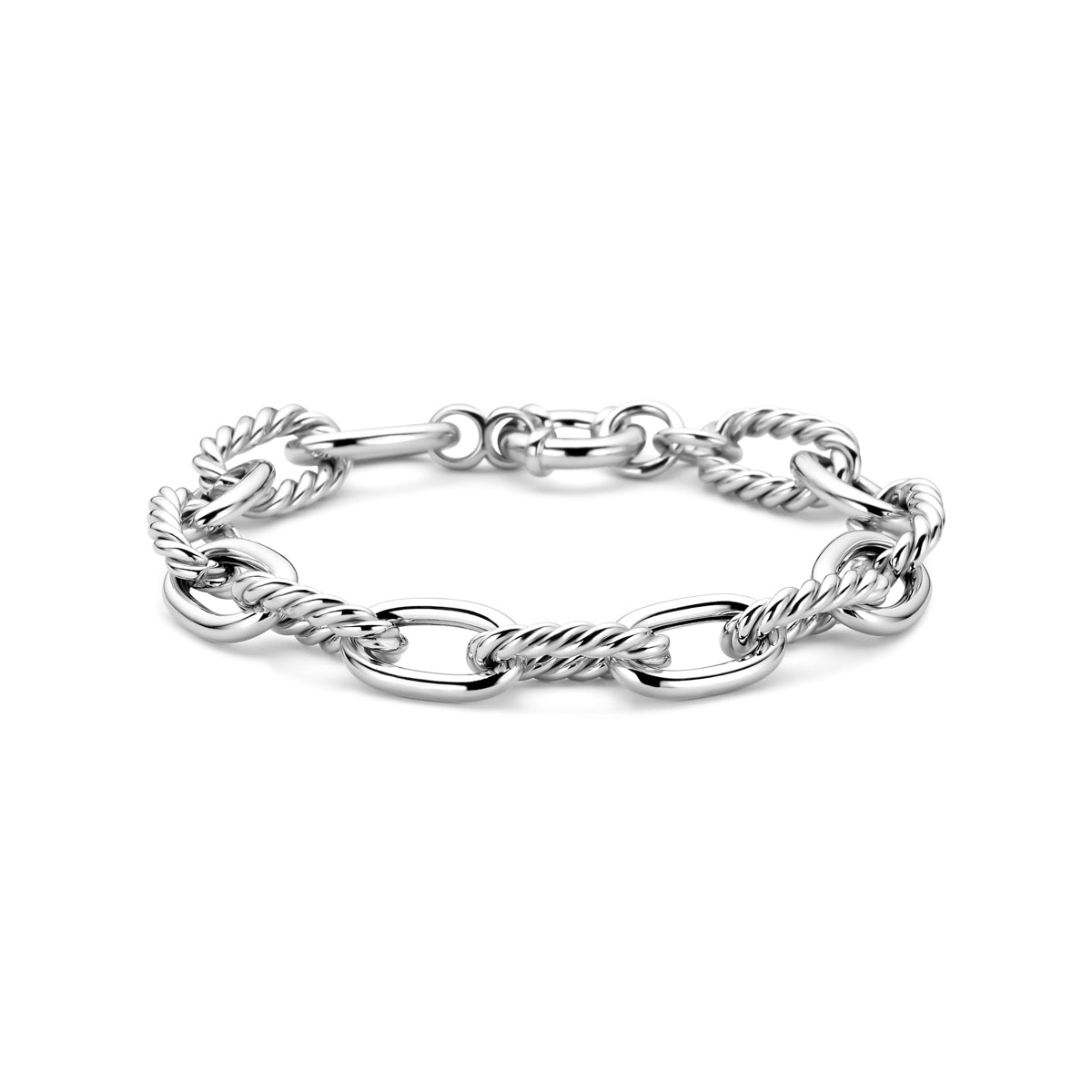 Armband groot veerslot 11 mm zilver gerhodineerd 20,5 cm