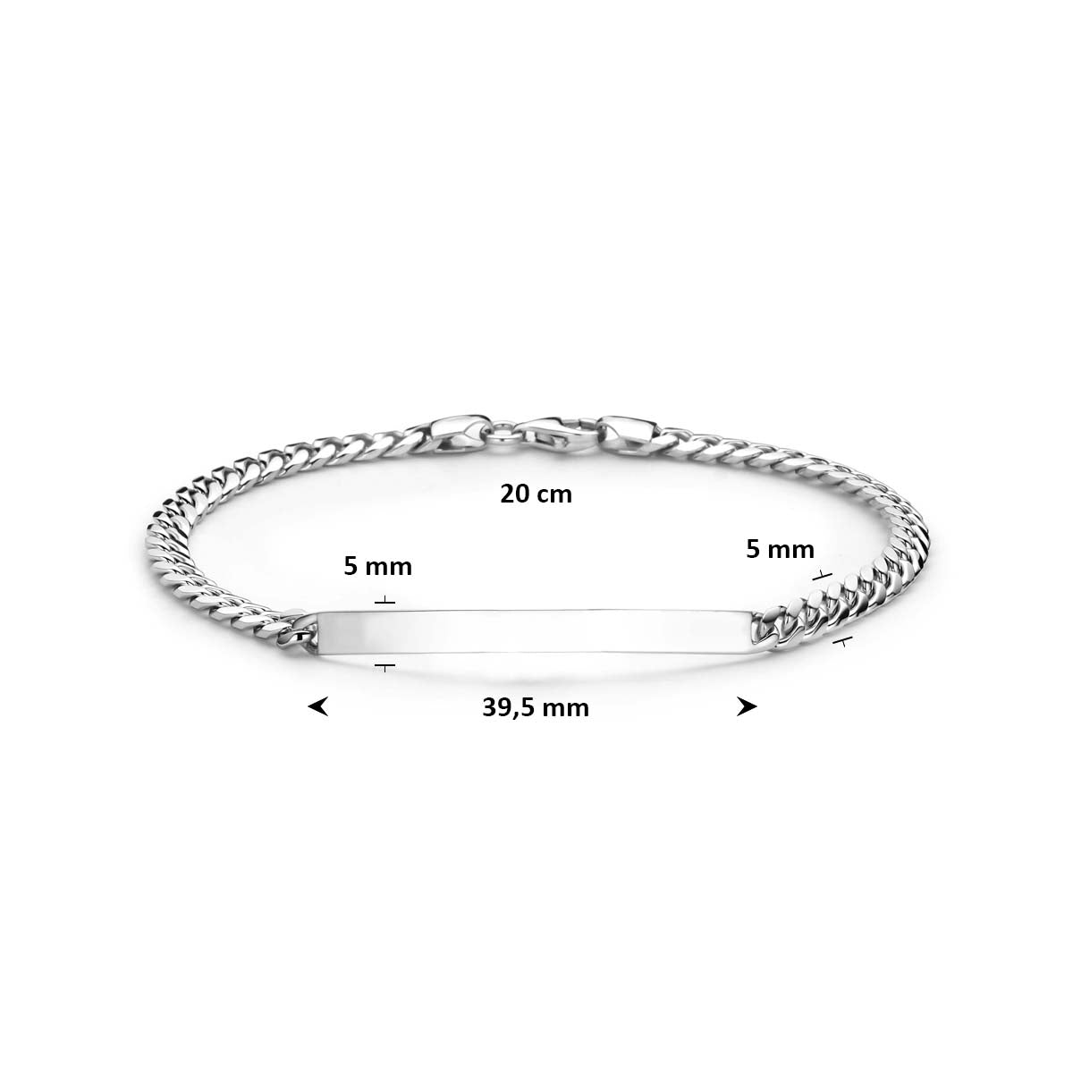 Graveerarmband zilver gerhodineerd 1343407