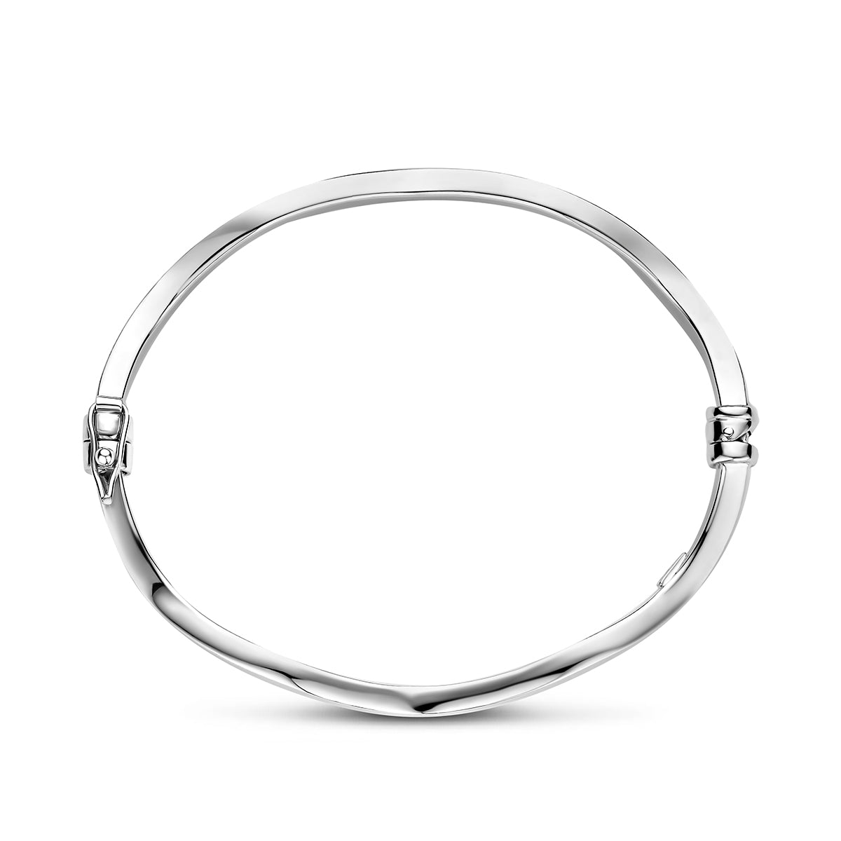 Bangle scharnier vlakke buis 3 mm zilver gerhodineerd 59 mm