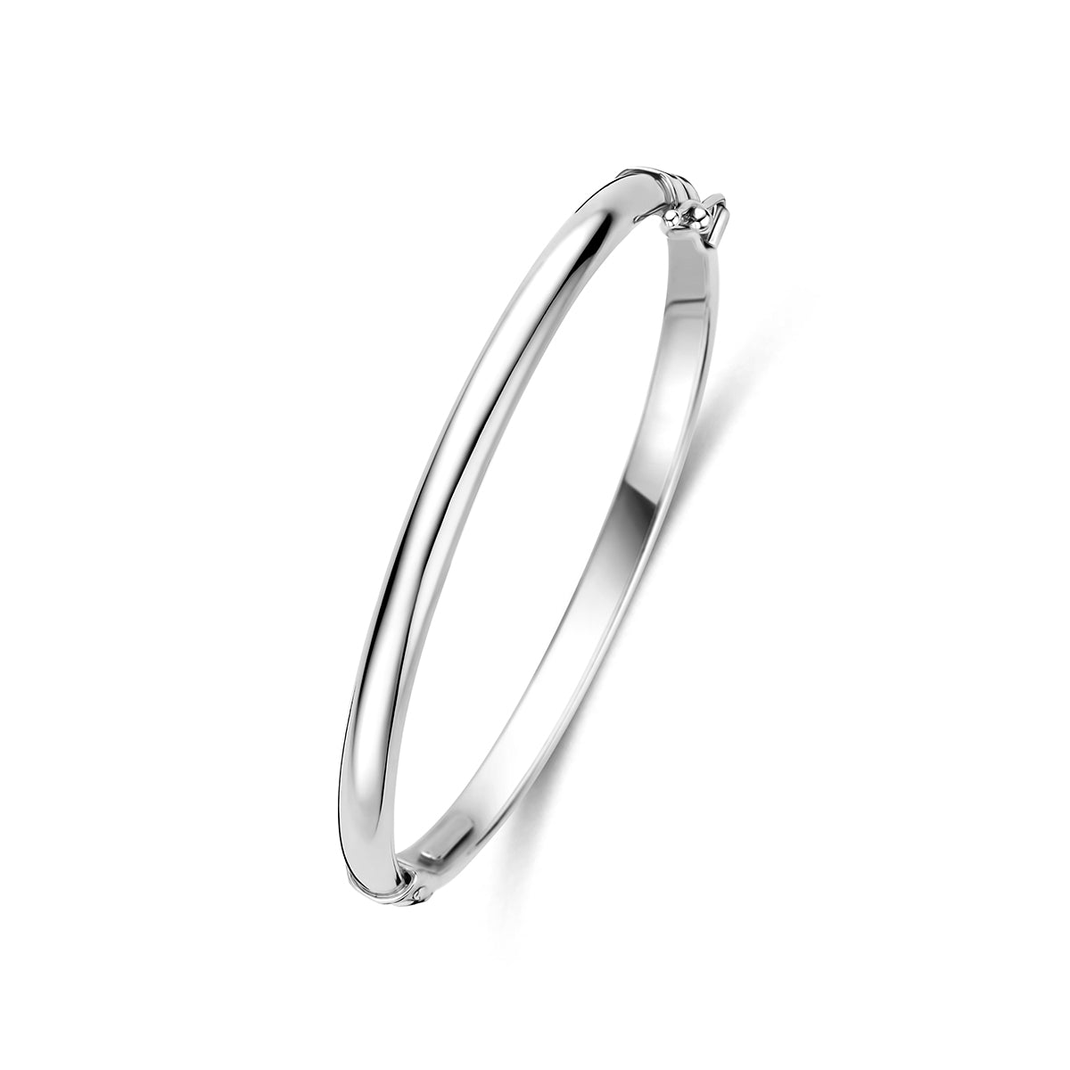 Bangle scharnier ovale buis 4 mm zilver gerhodineerd 45 mm