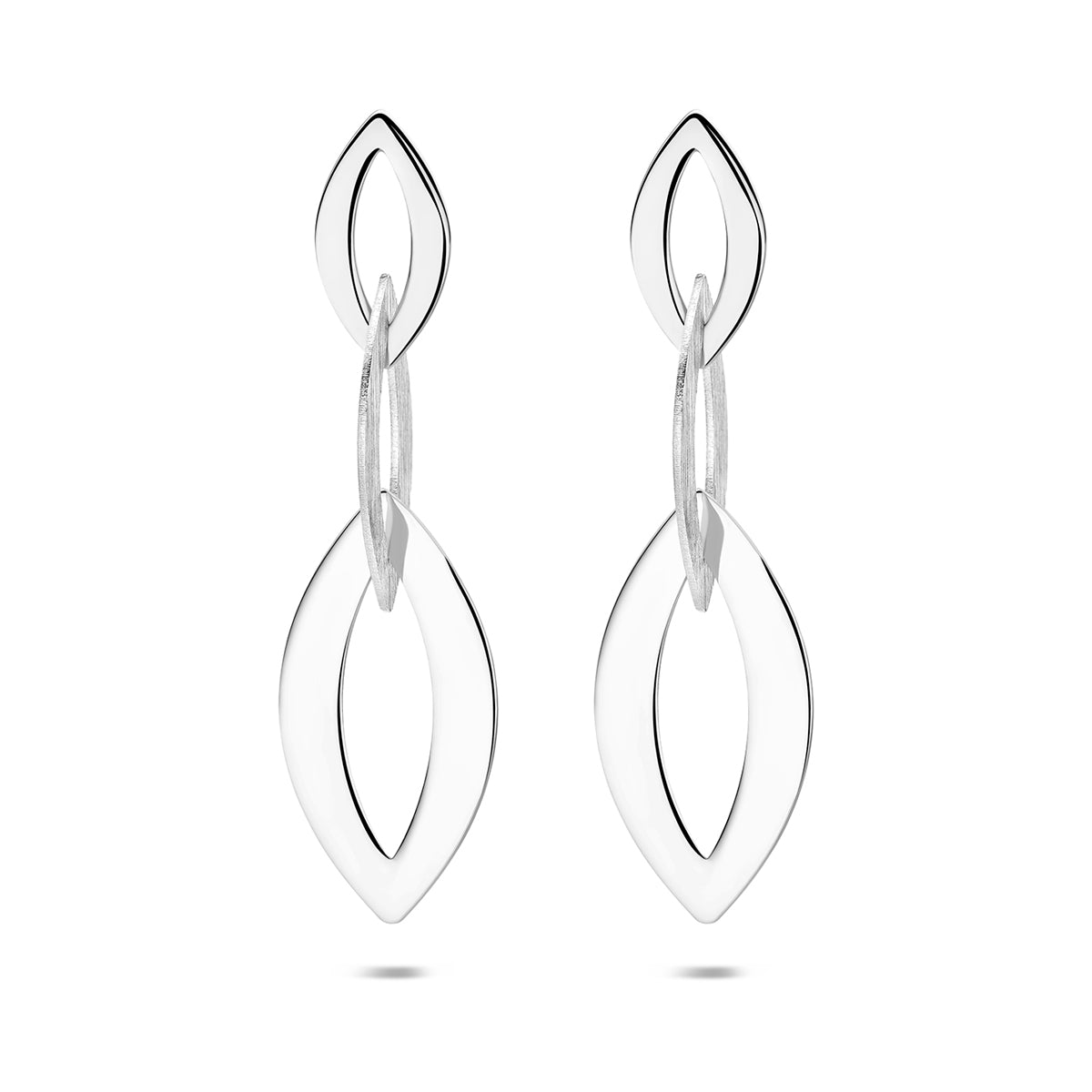 Oorhangers schakel zilver gerhodineerd 44 mm