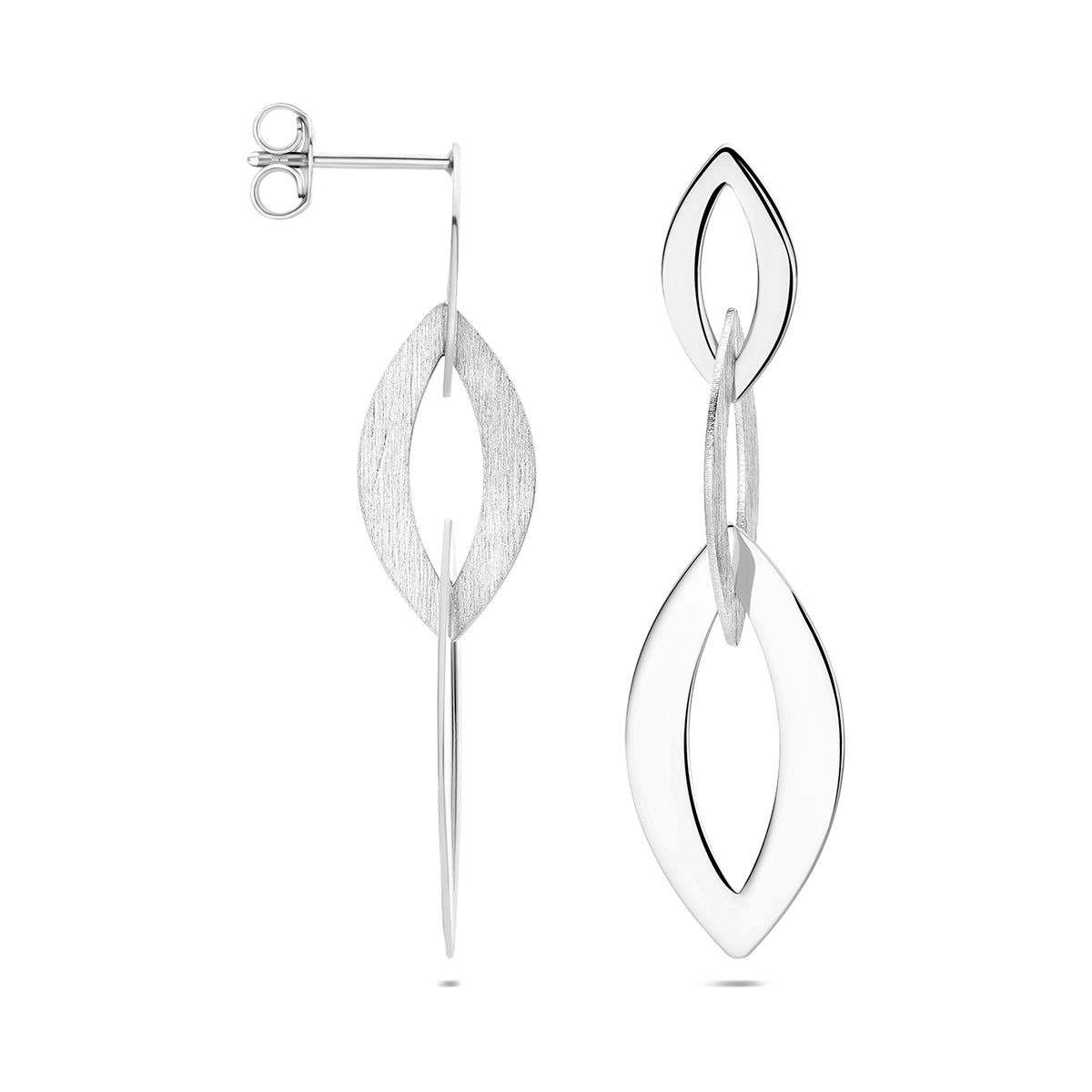 Oorhangers schakel zilver gerhodineerd 44 mm