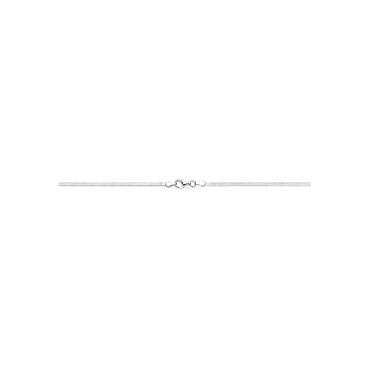 Collier slang plat 2 mm zilver gerhodineerd 43 cm