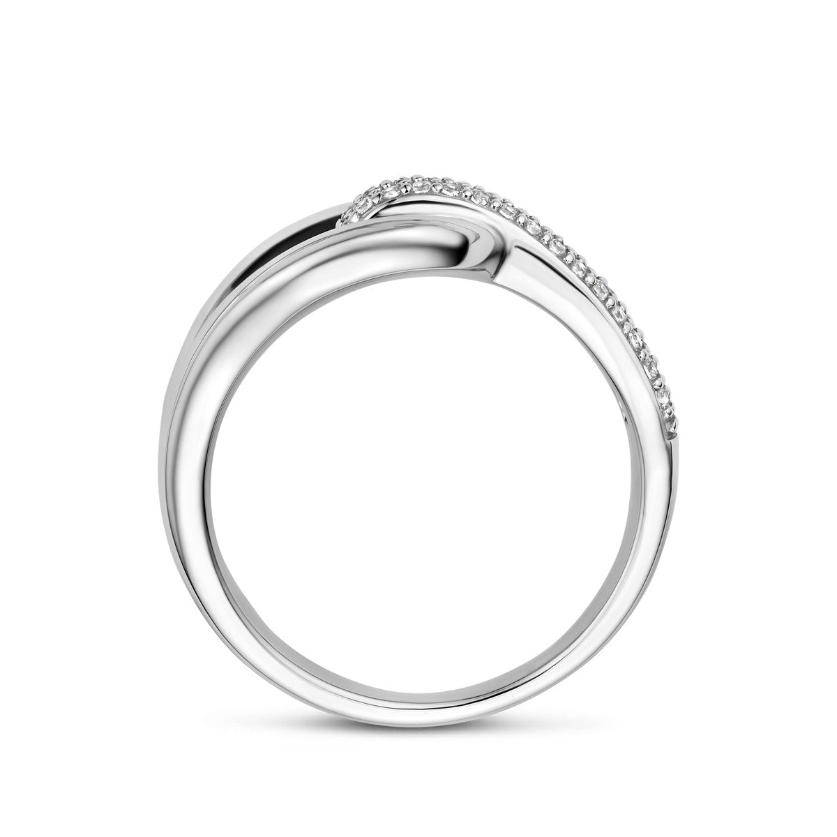 Ring zirkonia zilver gerhodineerd 13 mm