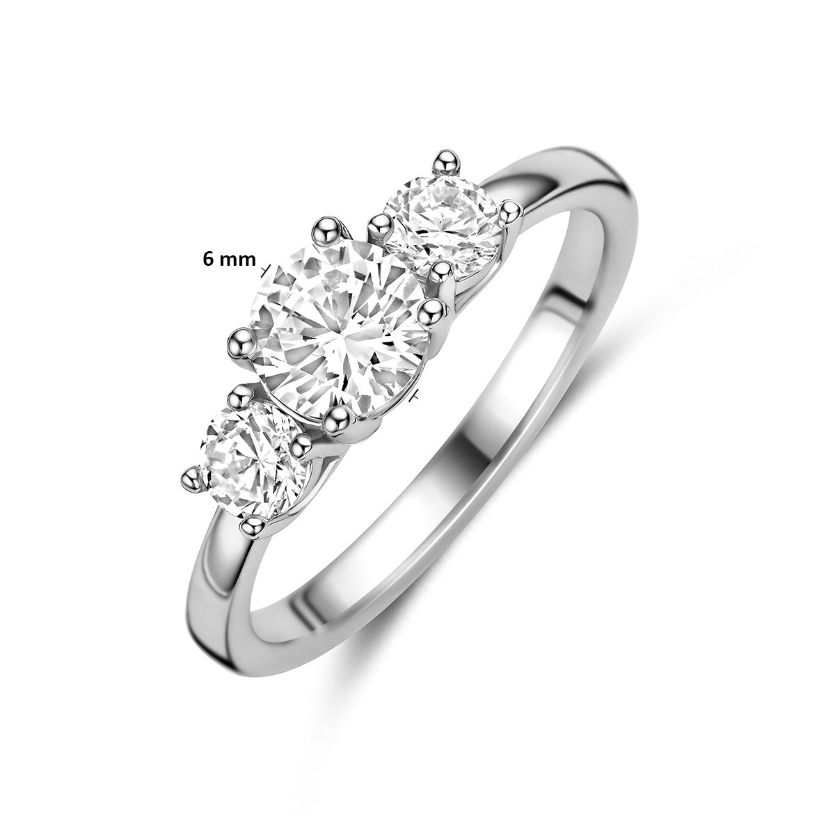Ring zirkonia zilver gerhodineerd 1343567
