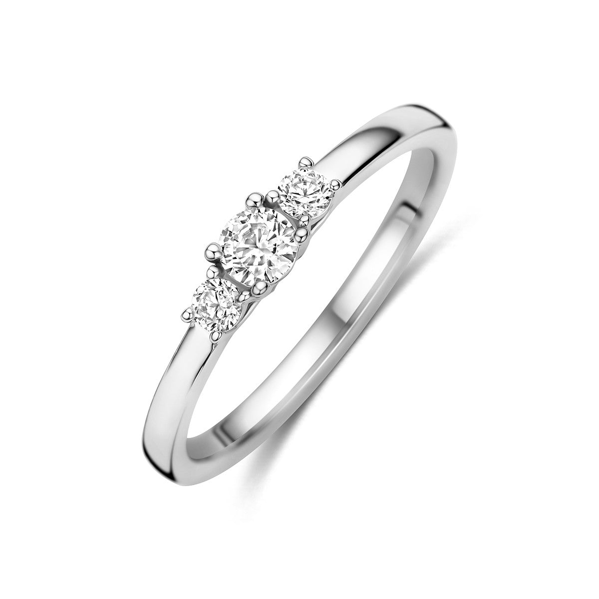 Ring zirkonia zilver gerhodineerd 1343580