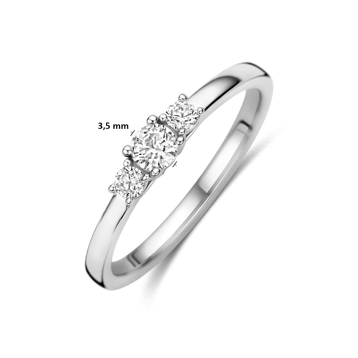 Ring zirkonia zilver gerhodineerd 1343580