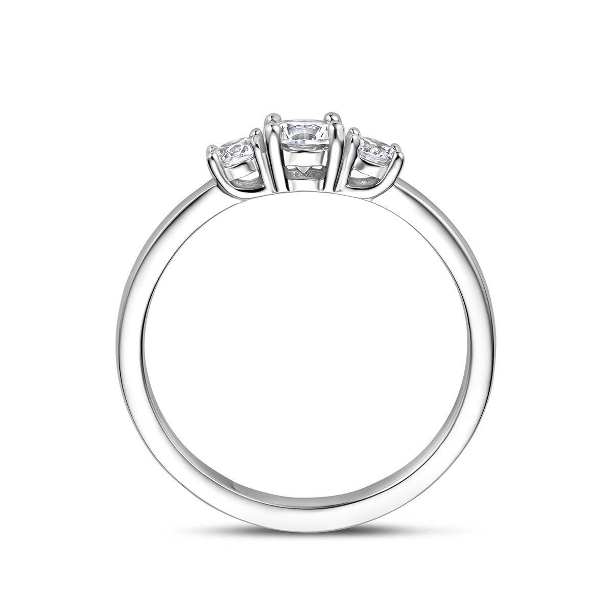 Ring zirkonia zilver gerhodineerd 4.5 mm