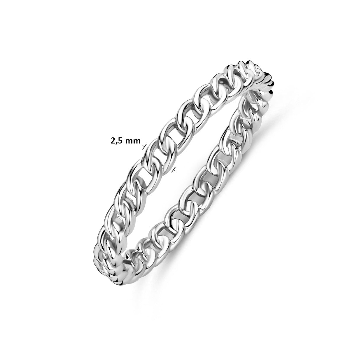 Ring schakel zilver gerhodineerd 2.5 mm