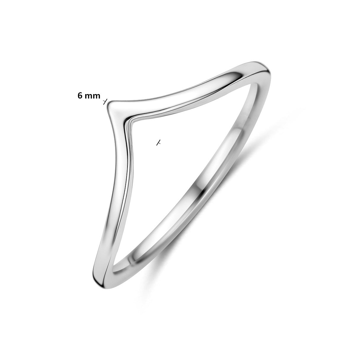 Ring zilver gerhodineerd 6 mm