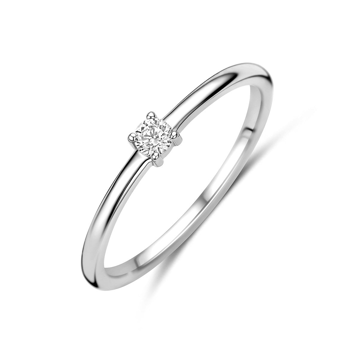 Ring zirkonia zilver gerhodineerd 3 mm