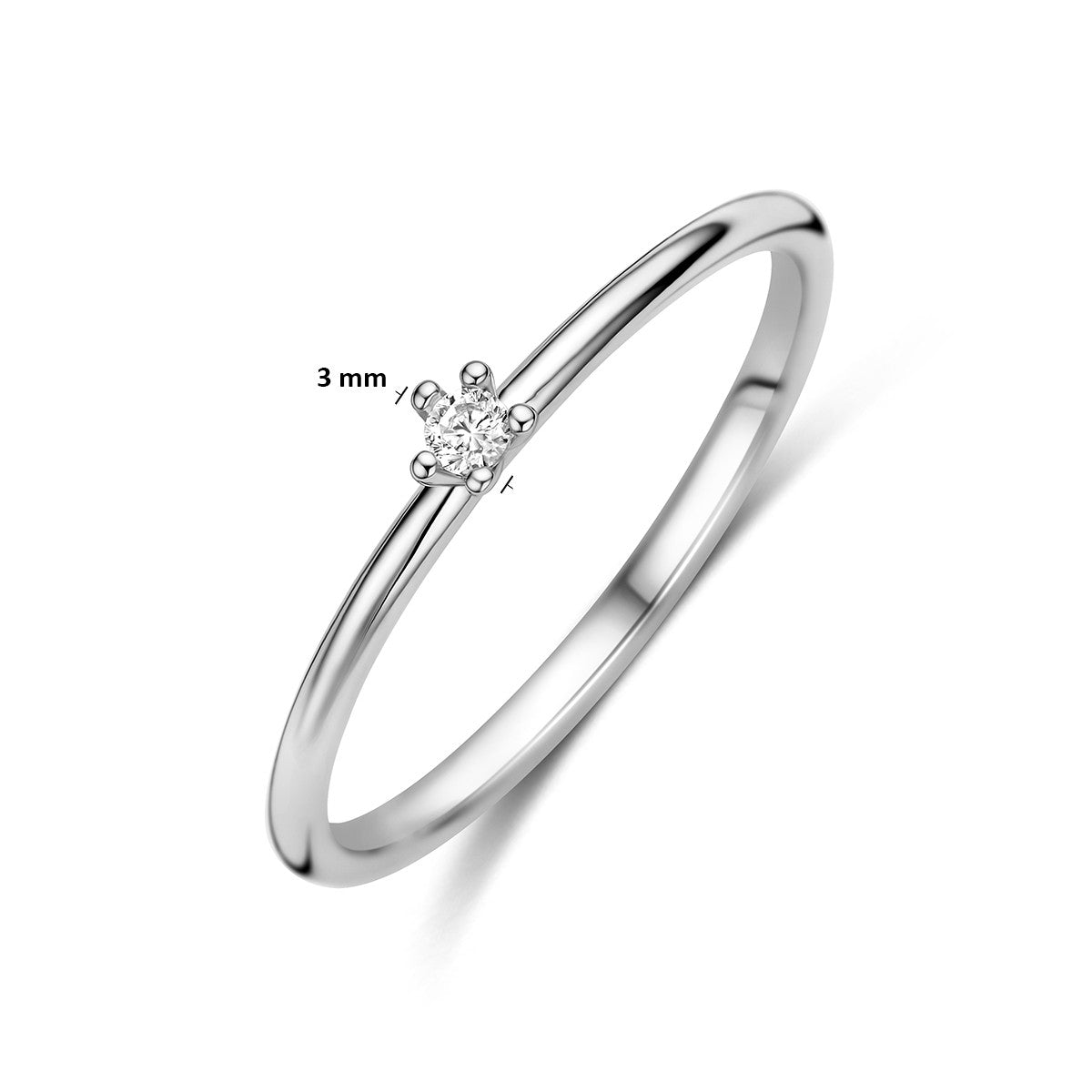 Ring zirkonia zilver gerhodineerd 1343637