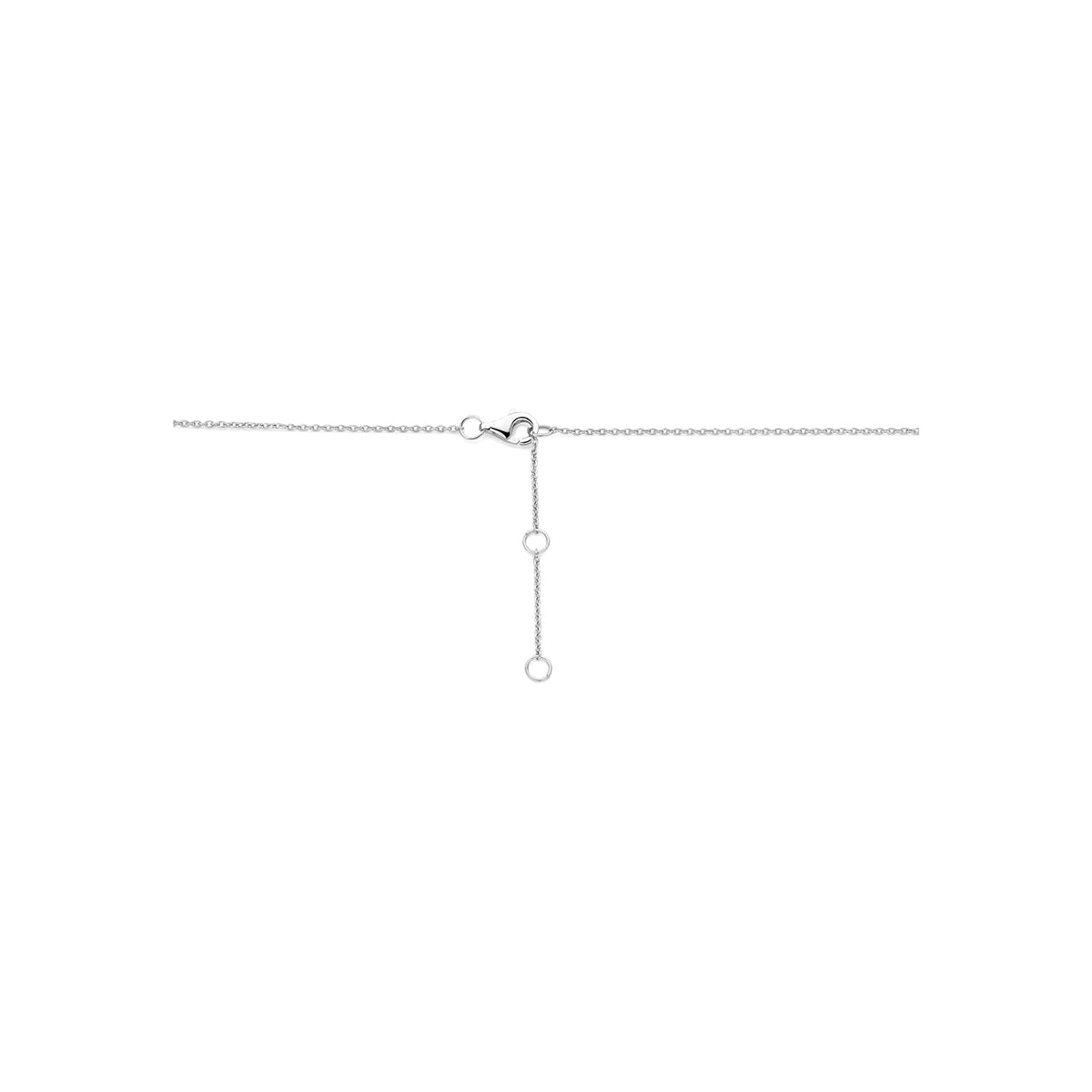 Collier rondje en hartje zirkonia zilver gerhodineerd 41 - 43 - 45 cm