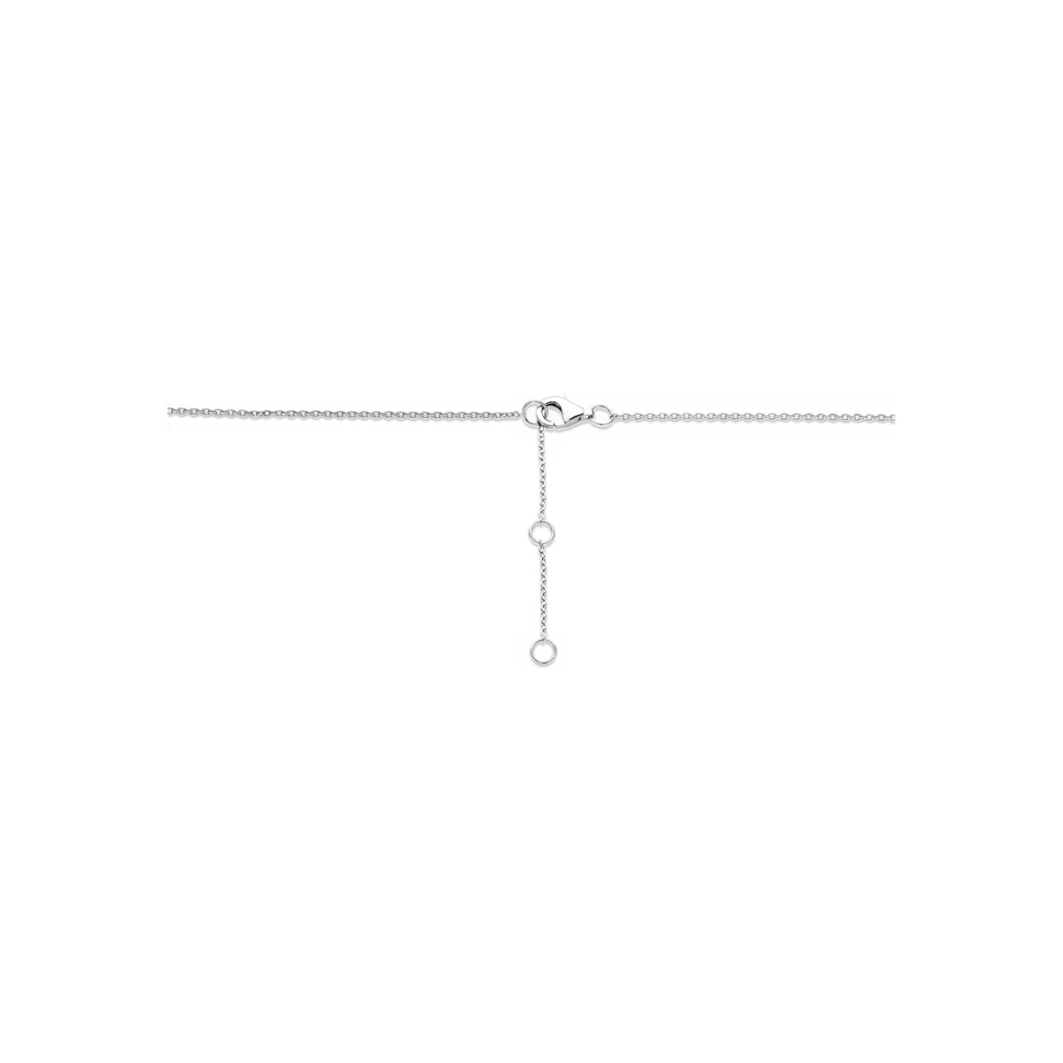 Collier hartjes zirkonia zilver gerhodineerd 41 - 43 - 45 cm