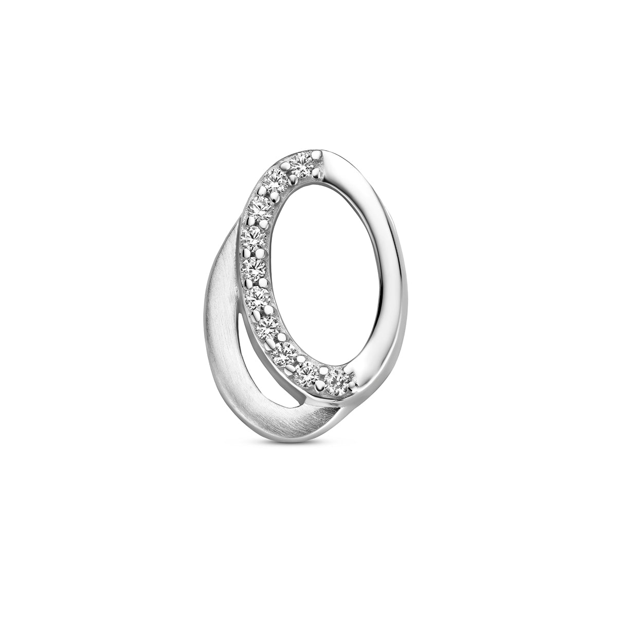 Fantasy Collection Hanger zirkonia poli/mat zilver gerhodineerd 13,5 mm