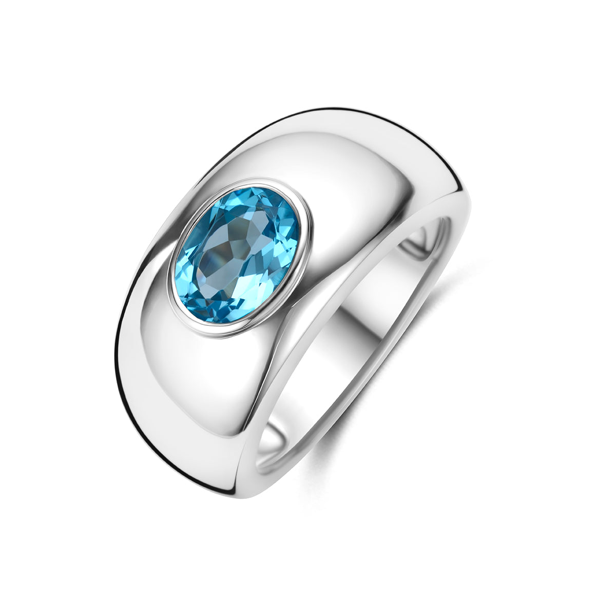 Fantasy Collection Ring blauw topaas zilver gerhodineerd