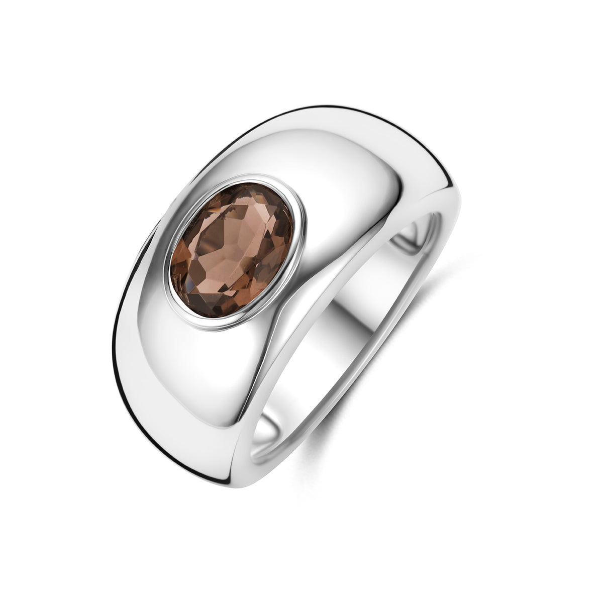 Fantasy Collection Ring rookkwarts zilver gerhodineerd