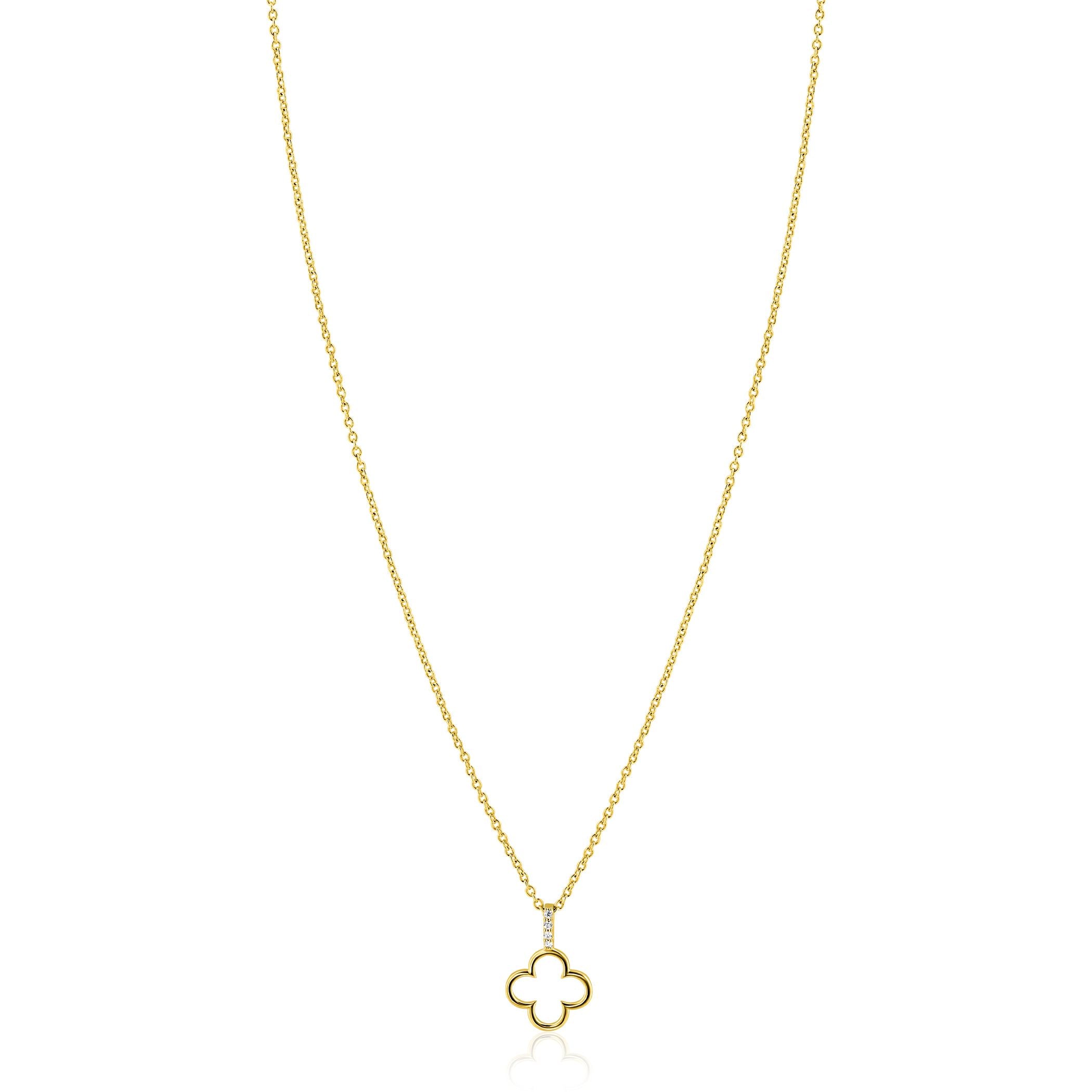 ZINZI Verguld Zilveren Ketting 42-45 cm - ZIC2743