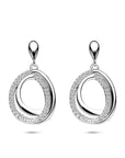 Zilveren gerhodineerde oorhangers zirkonia 25 mm - 1341331