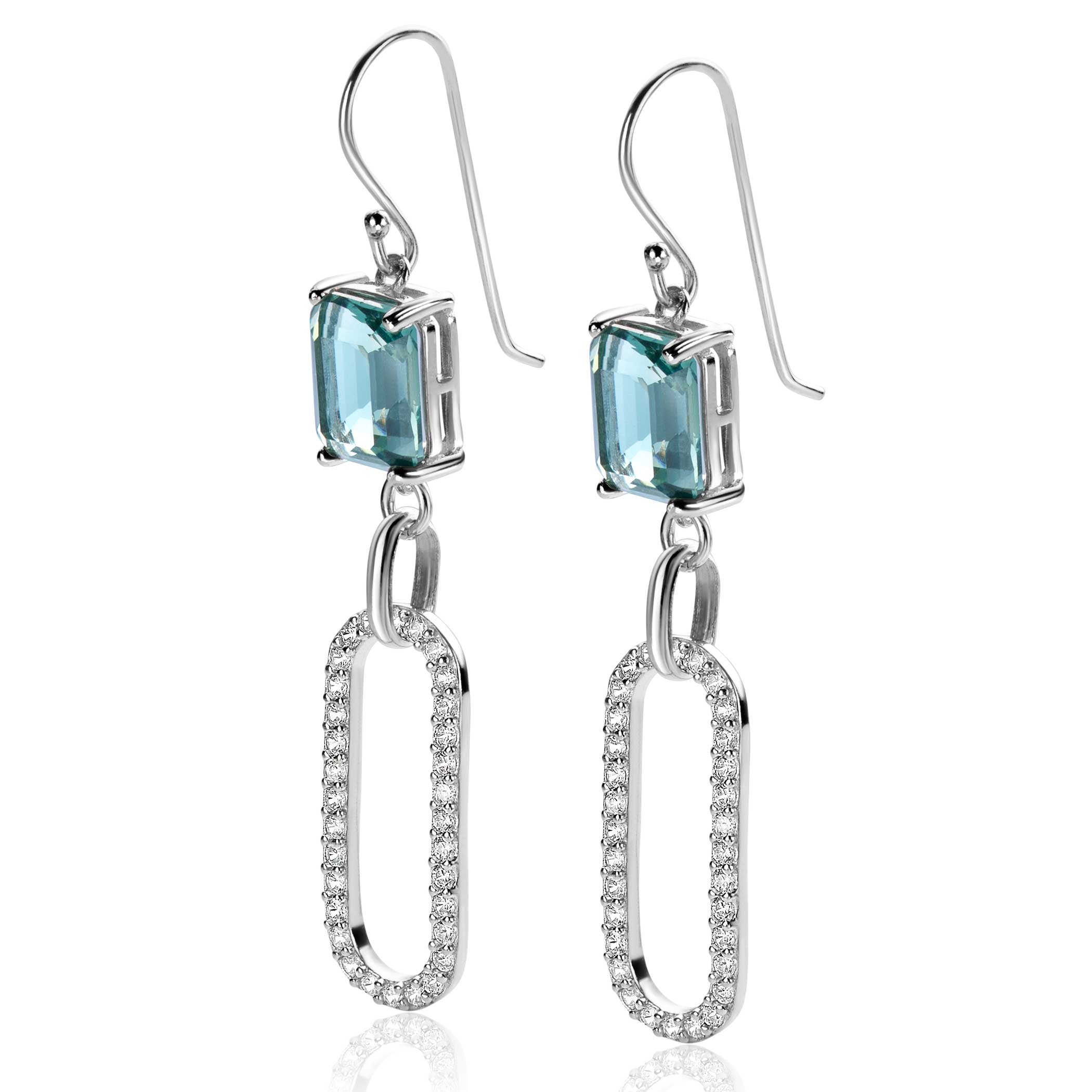 ZINZI Zilveren Oorbellen 10 mm blauw - ZIO2487L
