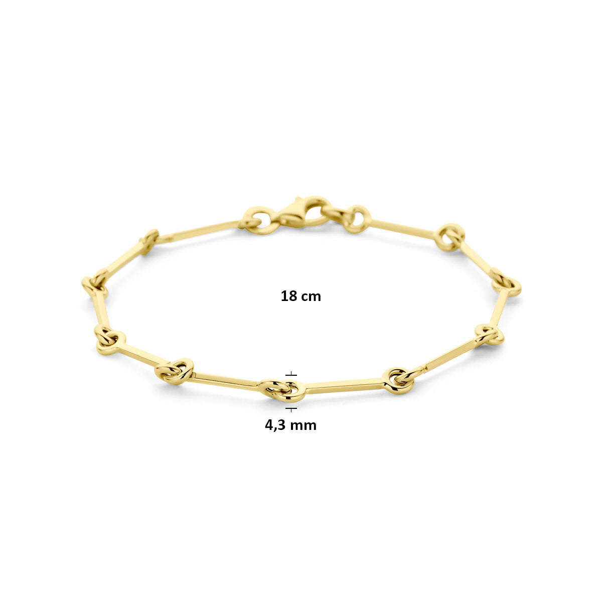 Armband 4,3 mm 18 cm 14K geelgoud